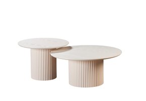 Salontafel Ronda | Gebroken Wit Eiken Fineer - set van 2