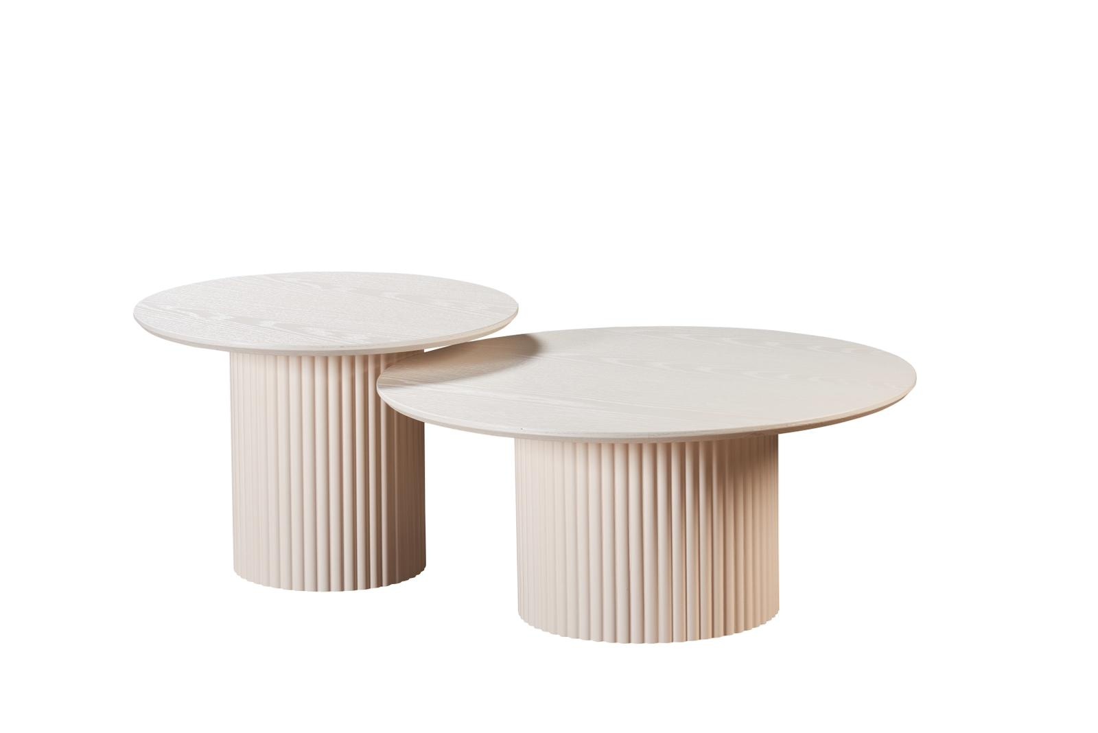 Salontafel Ronda | Gebroken Wit Eiken Fineer - set van 2