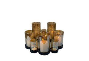 Infinity Waxinelichthouder amber - 10 lichts