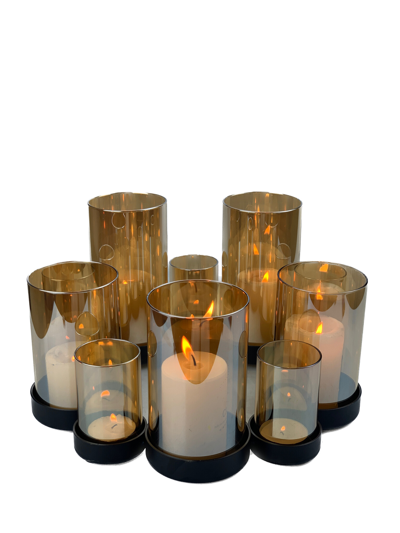 Infinity Waxinelichthouder amber - 10 lichts - 28 X 13 X 28 CM