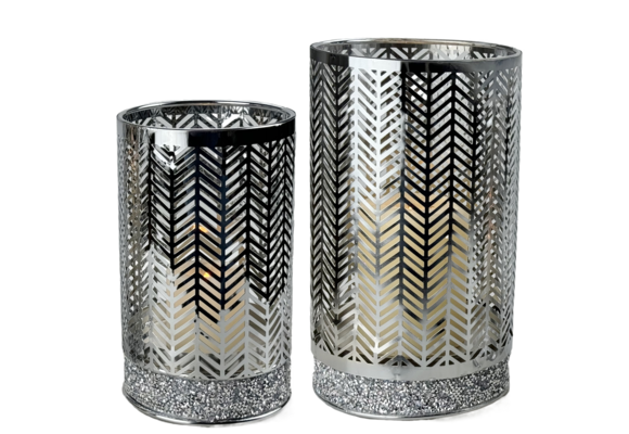 Windlicht Andora set van 2 - Zilver