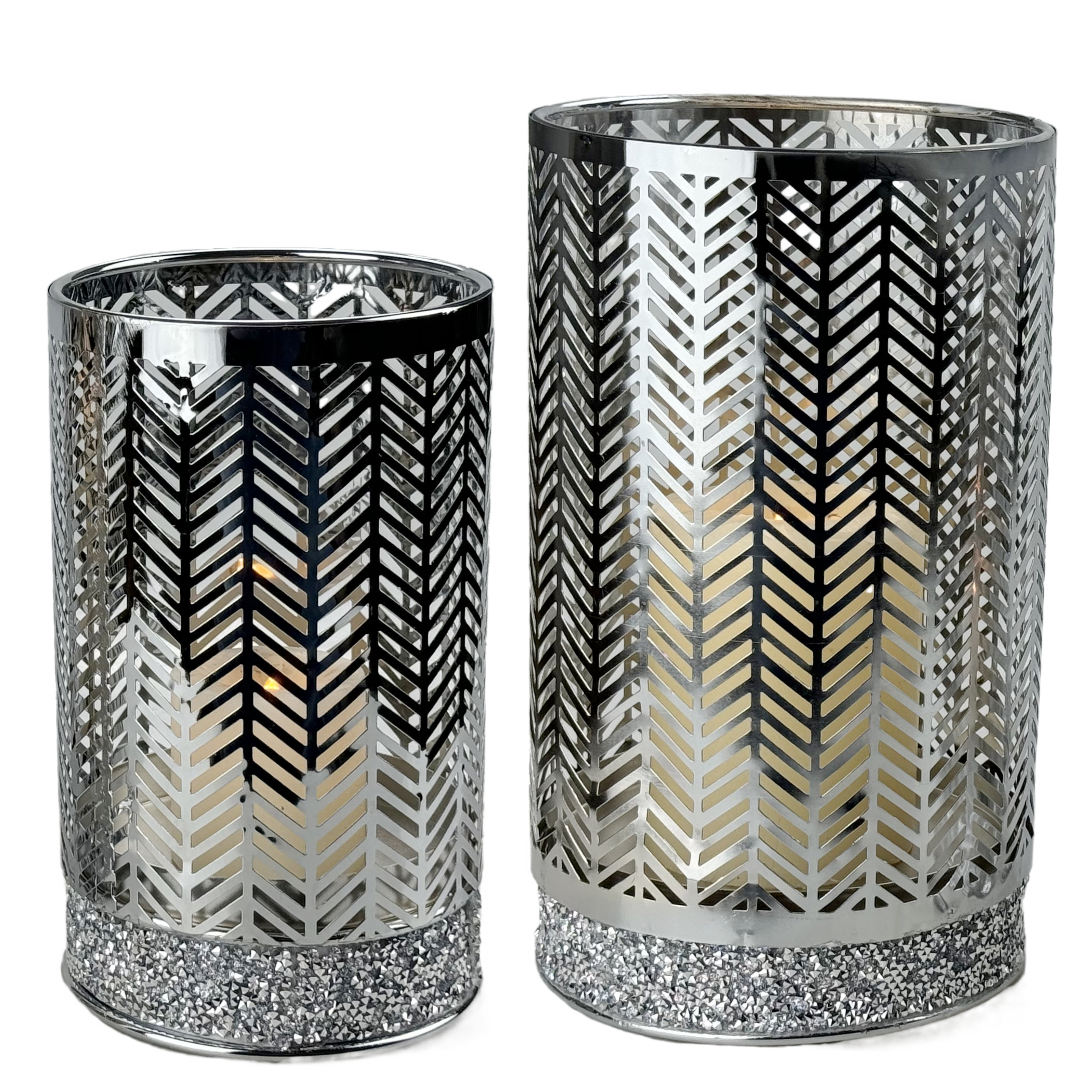 Windlicht Andora set van 2 - Zilver