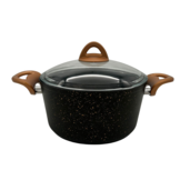 Pannenset Graniet 7-delig | Zwart/Goud