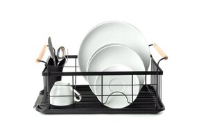 Afwasrek Afdruiprek | Bamboo - zwart metaal