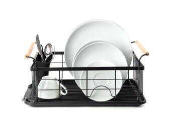 Afwasrek Afdruiprek | Bamboo - zwart metaal