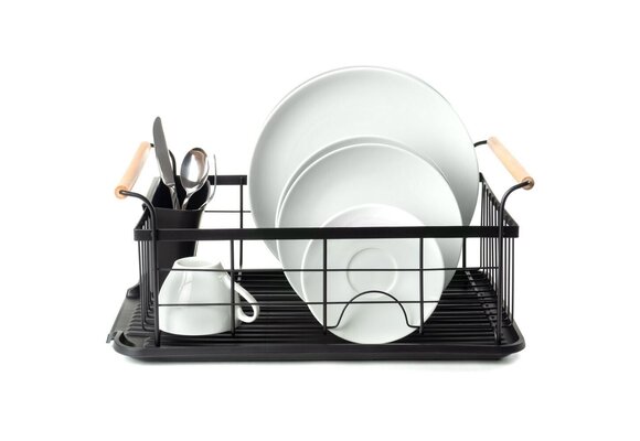 Afwasrek Afdruiprek | Bamboo - zwart metaal