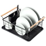 Afwasrek Afdruiprek | Bamboo - zwart metaal