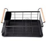 Afwasrek Afdruiprek | Bamboo - zwart metaal