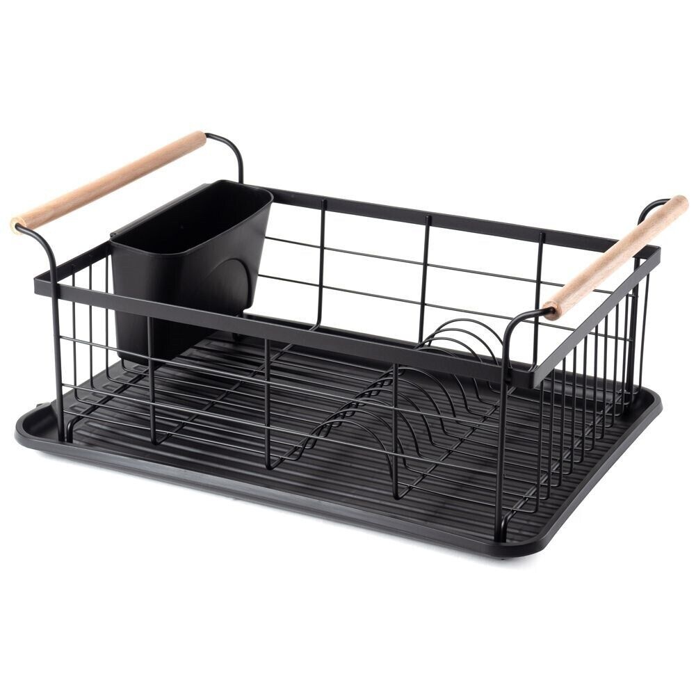 Afwasrek Afdruiprek | Bamboo - zwart metaal