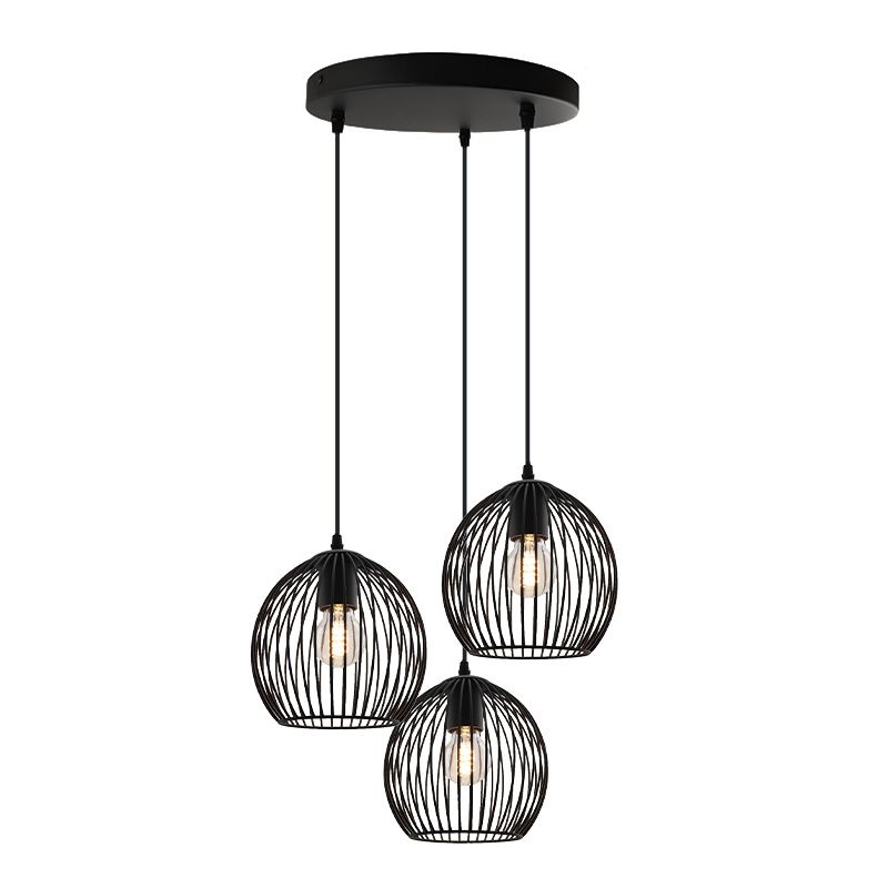 Hanglamp Cage - 3 lichts | Zwart
