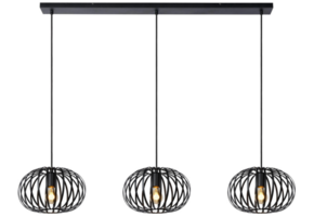 Hanglamp Cage 3 lichts - Zwart	| langwerpig