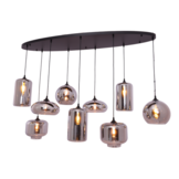 Hanglamp Mix Smoke glas 9 lichts - Ovaal