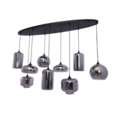 Hanglamp Mix Smoke glas 9 lichts - Ovaal