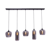 Hanglamp mix glas 5 lichts - langwerpig