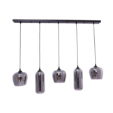 Hanglamp mix glas 5 lichts - langwerpig