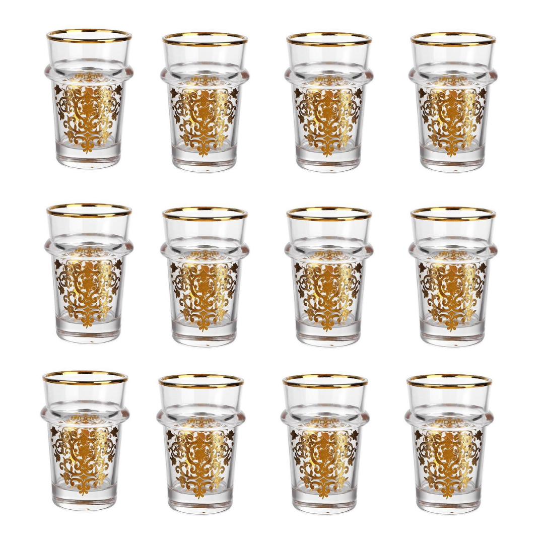 Theeglazen Asilah - set van 12 | Goud