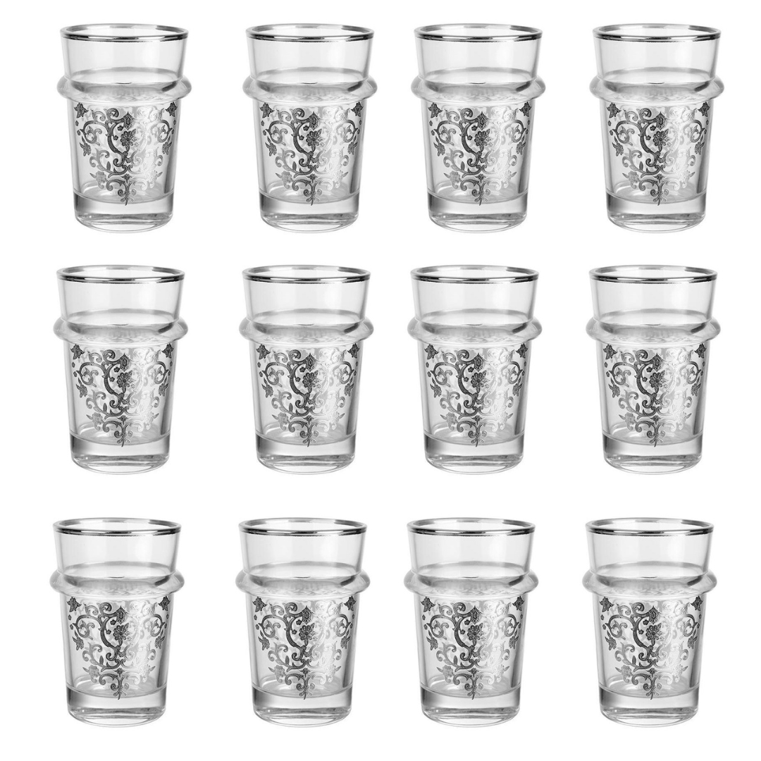 Theeglazen Asilah - set van 12 | Zilver