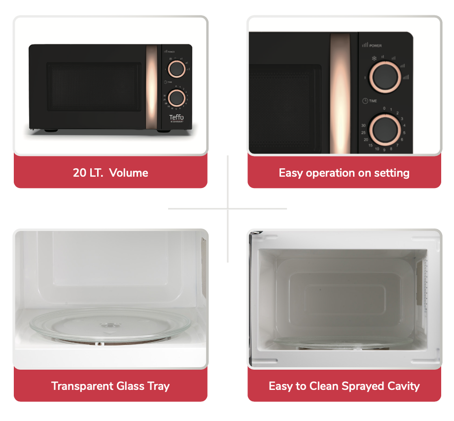 Teffo Magnetron | Vrijstaand - 20 liter - zwart / rosé goud