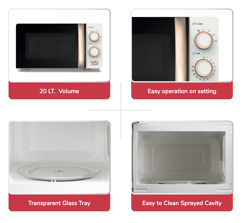 Teffo Magnetron | Vrijstaand - 20 liter - wit / rosé goud