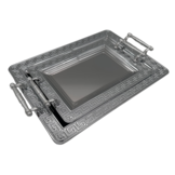 Dienblad Versa print - Oosters dienblad - Set van 2 | Zilver