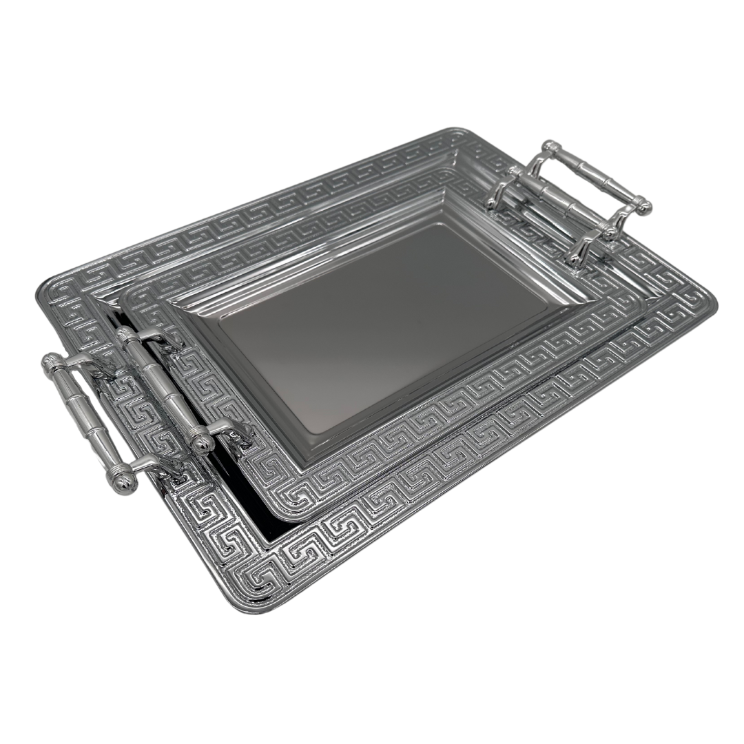 Dienblad Versa print - Oosters dienblad - Set van 2 | Zilver