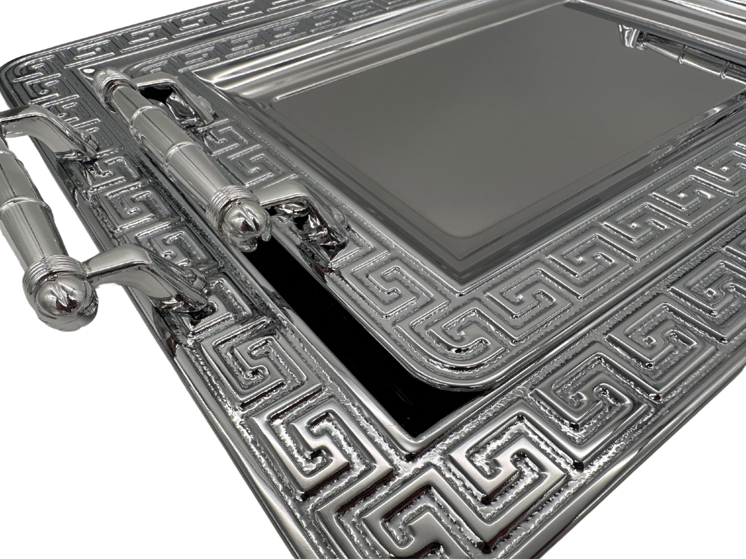 Dienblad Versa print - Oosters dienblad - Set van 2 | Zilver