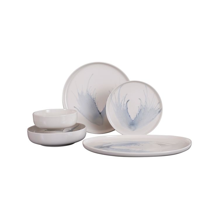 Bricard Vertou serviesset 25-delig Wit Blauw