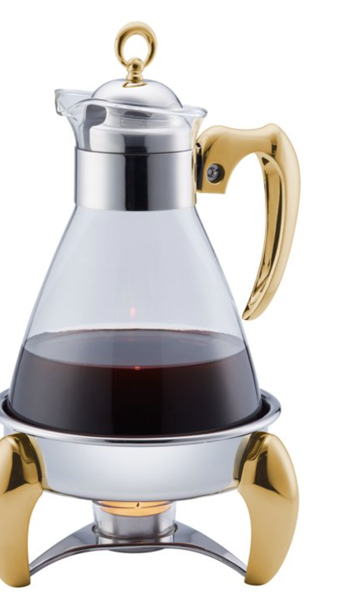 Calef Theepot met theelichthouder 1,6 Liter - Zilver / Goud | 001