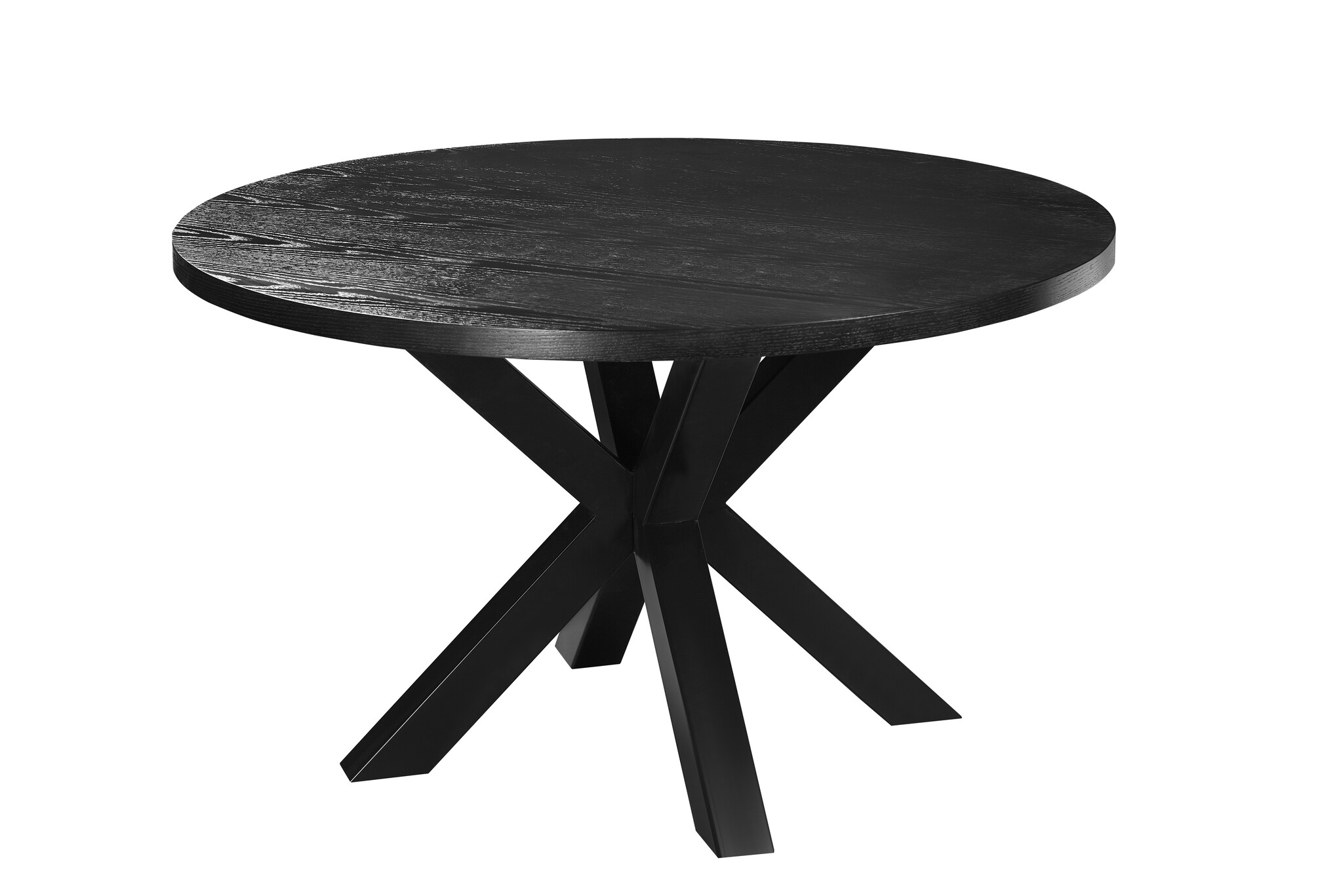Eettafel Blackwood | Zwart Eiken Fineer - Rond Ø 130 cm