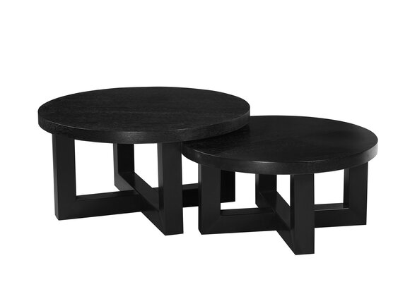 Salontafel Blackwood | Zwart Eiken Fineer - set van 2