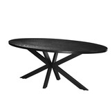 Eettafel Blackwood | Zwart Eiken Fineer - Ovaal 200 cm