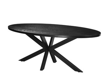 Eettafel Blackwood | Zwart Eiken Fineer - Ovaal