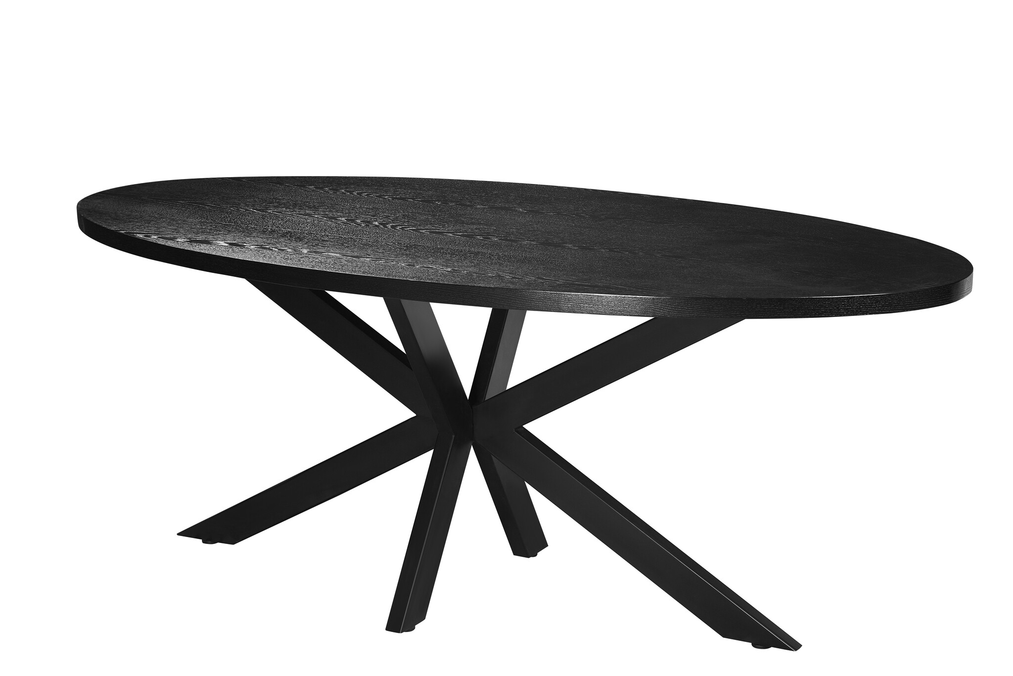 Eettafel Blackwood | Zwart Eiken Fineer - Ovaal 200 cm