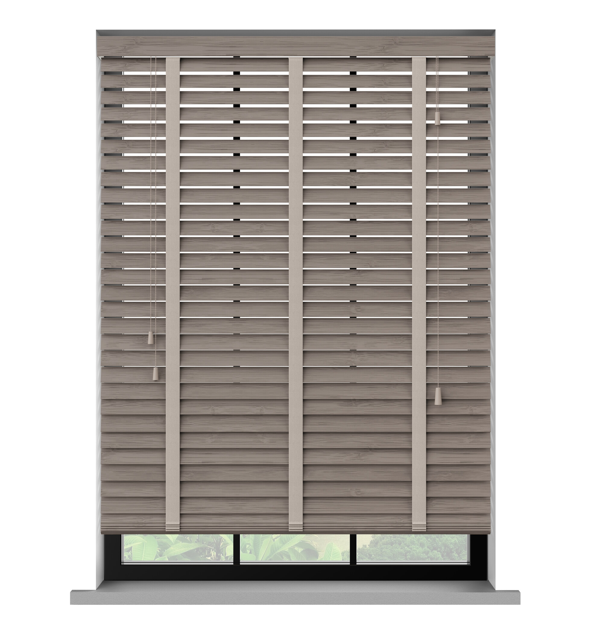 Bamboe jaloezie - Taupe met Nerf