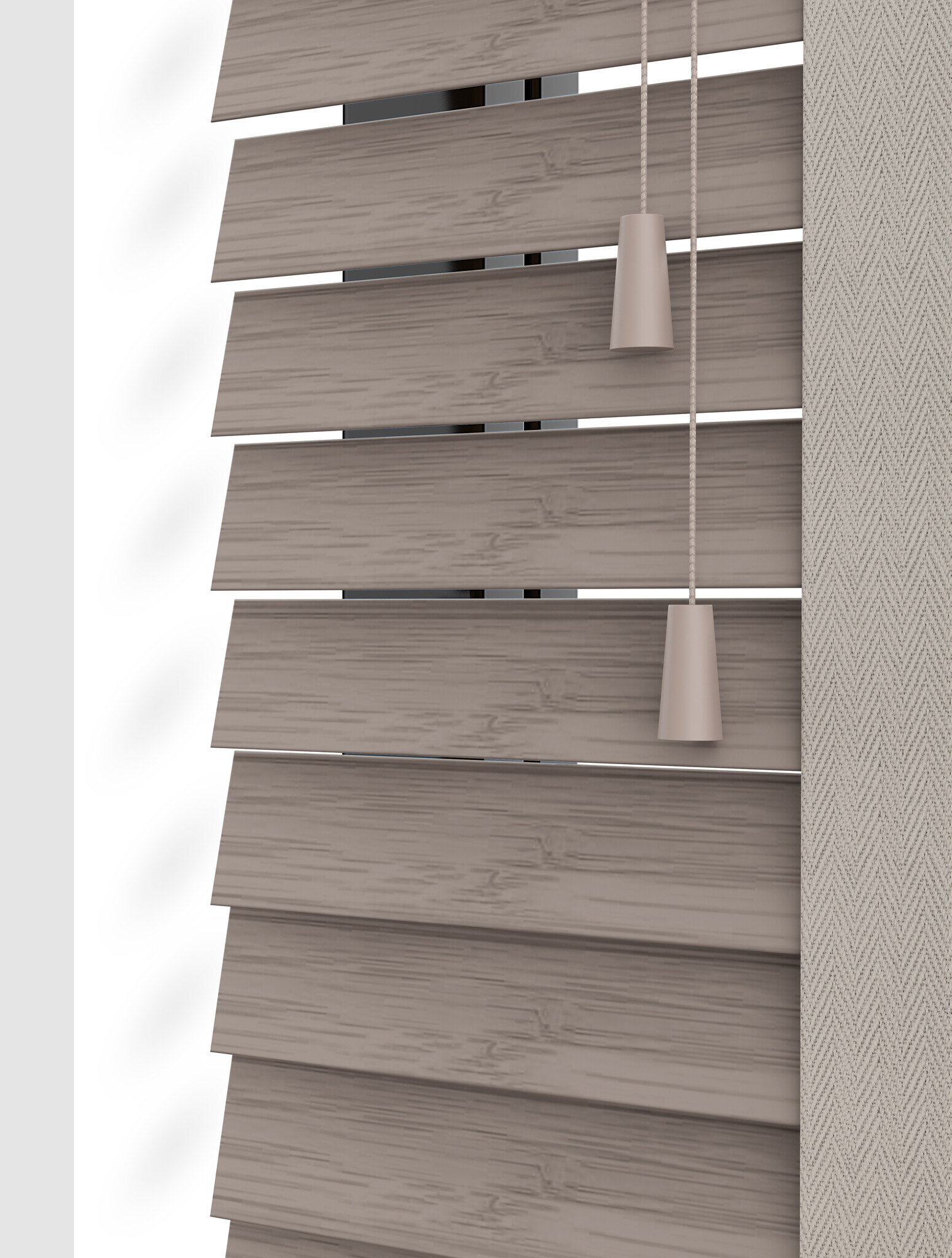 Bamboe jaloezie - Taupe met Nerf