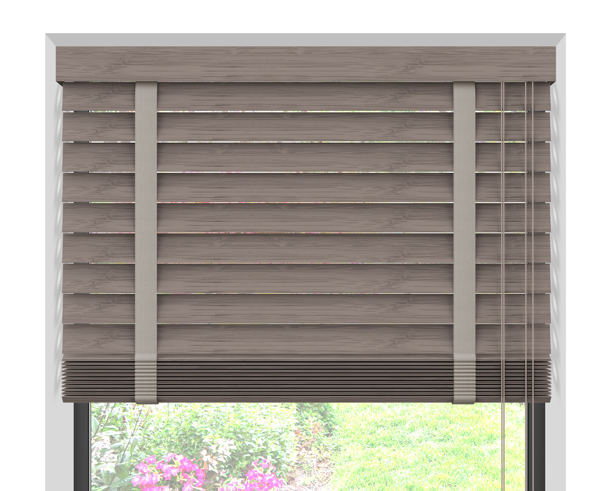 Bamboe jaloezie - Taupe met Nerf