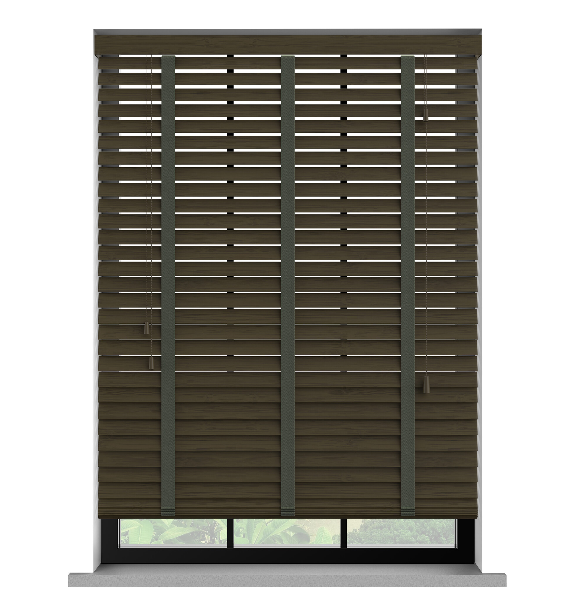 Bamboe jaloezie - Wenge met nerf