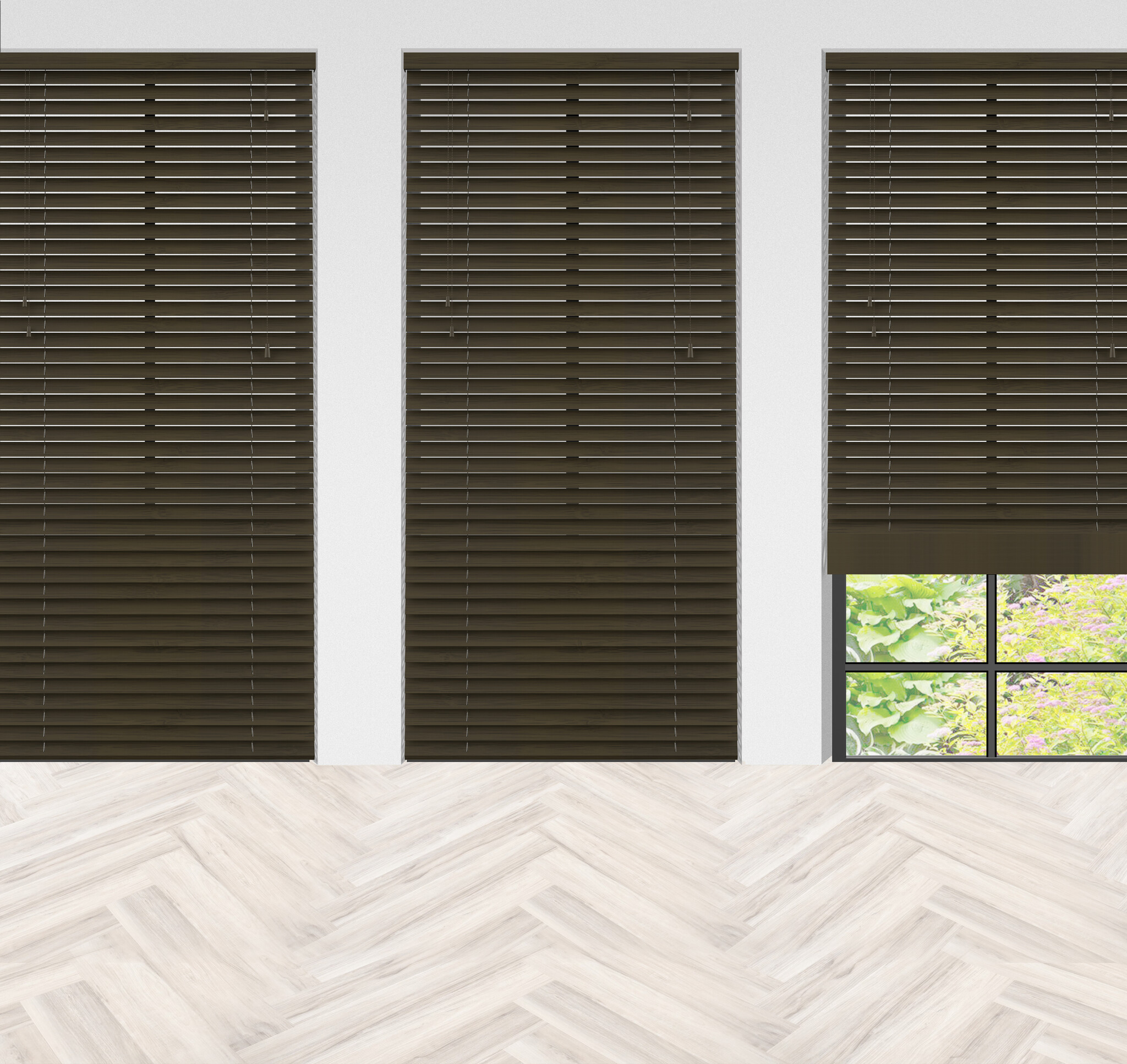 Bamboe jaloezie - Wenge met nerf