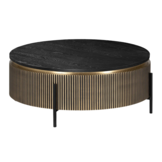 Salontafel Goldtown Zwart Eiken Fineer | Ø90 cm