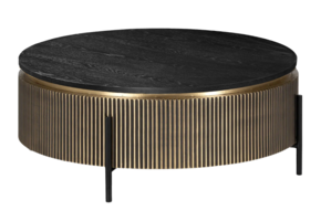 Salontafel Goldtown Zwart Eiken Fineer | Ø90 cm
