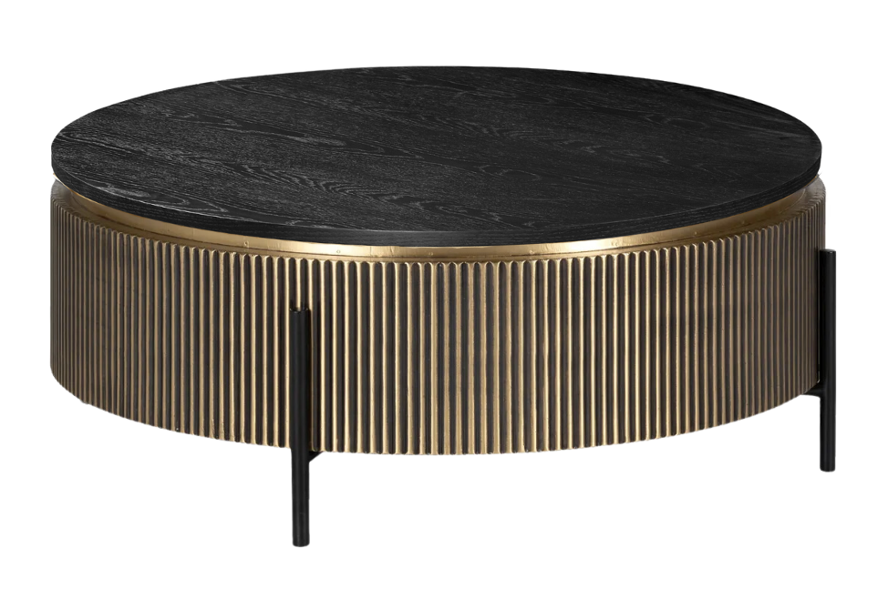 Salontafel Goldtown Zwart Eiken Fineer | Ø90 cm