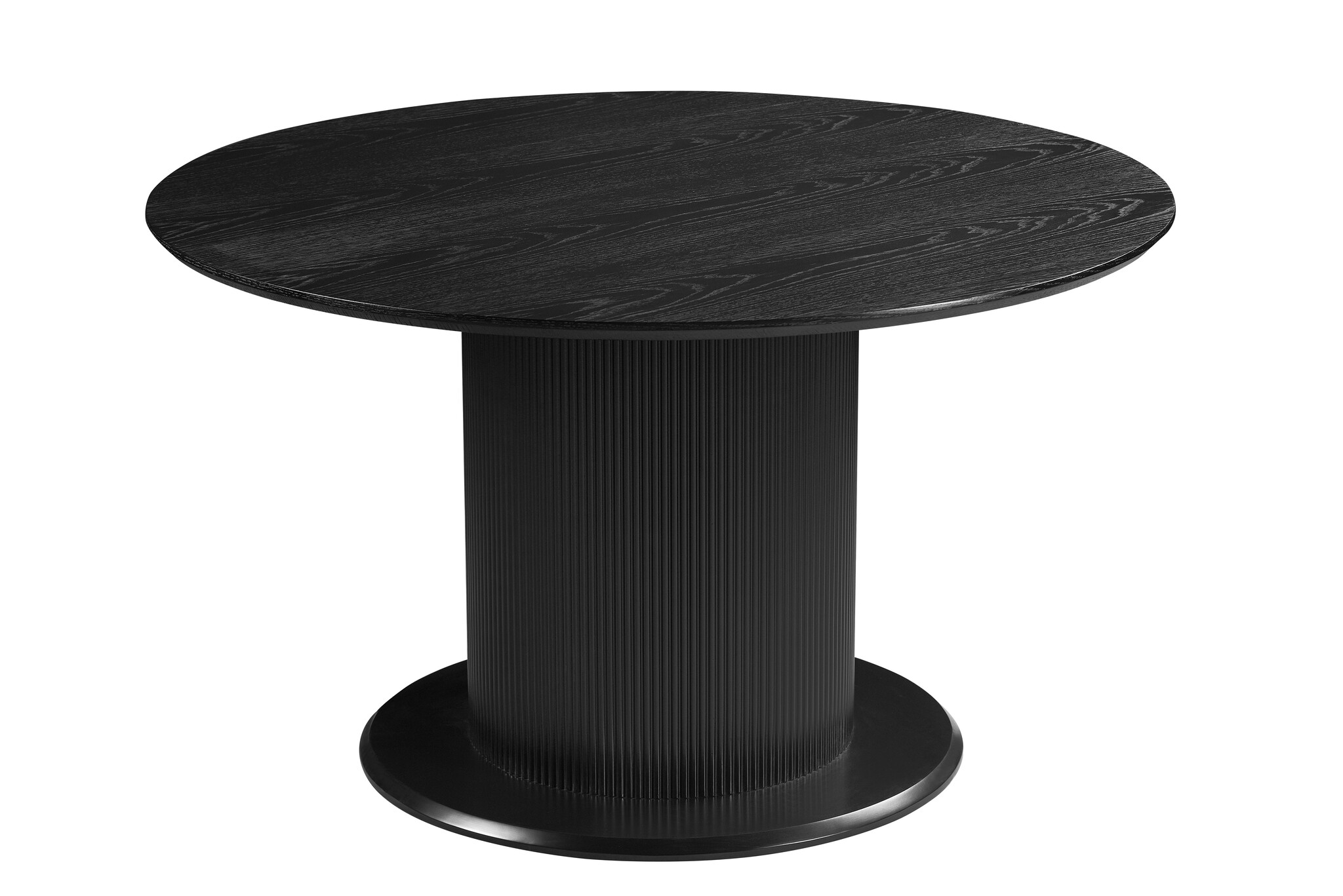 Eettafel Woodville | Zwart Eiken Fineer - Rond Ø 130 cm