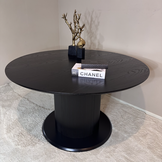Eettafel Woodville | Zwart Eiken Fineer - Rond Ø 130 cm