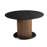 Eettafel Goldtown | Zwart Eiken Fineer - Rond Ø 130 cm