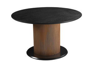 Eettafel Goldtown | Zwart Eiken Fineer - Rond