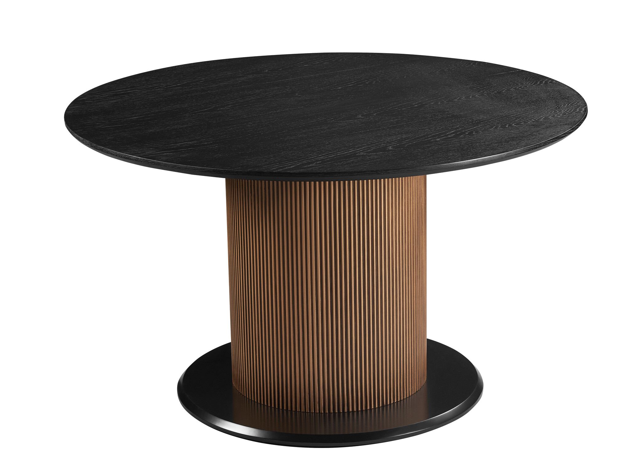 Eettafel Goldtown | Zwart Eiken Fineer - Rond Ø 130 cm