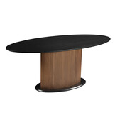 Eettafel Goldtown | Zwart Eiken Fineer - Ovaal 200 cm