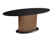 Eettafel Goldtown | Zwart Eiken Fineer - Ovaal