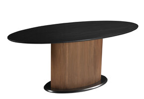 Eettafel Goldtown | Zwart Eiken Fineer - Ovaal