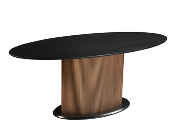 Eettafel Goldtown | Zwart Eiken Fineer - Ovaal